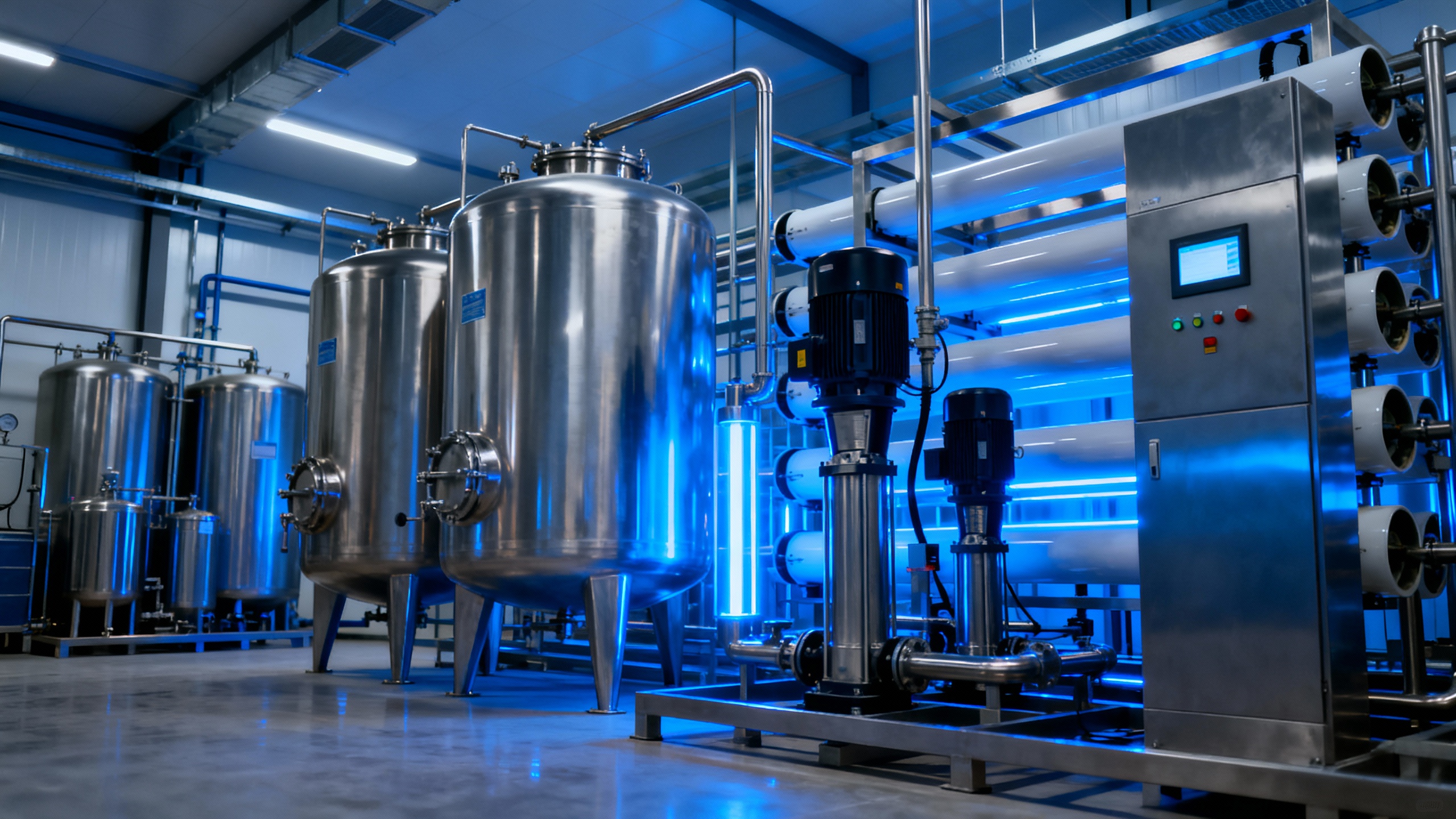 Sistema de purificação de água industrial